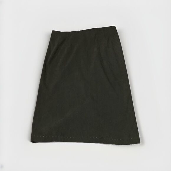 Briggs Green Suede Skirt Size 12 Elegant 90s Old Money Fall/Winter Staple - Picture 1 of 4
